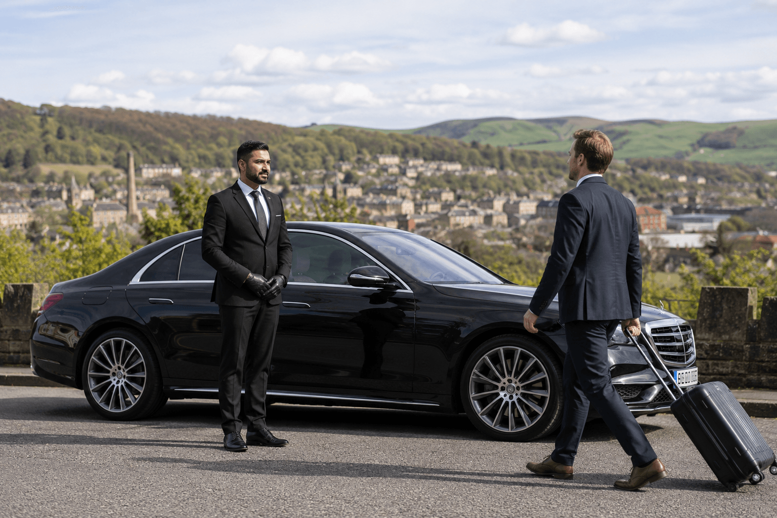 Executive chauffeur service for Kelbrook airport transfers with luxury vehicle